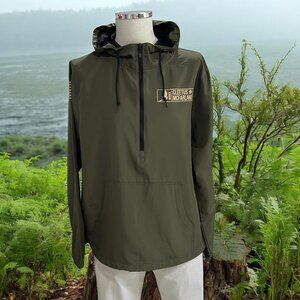 Cleetus McFarland Olive Windbreaker Hoodie Mens Large Outdoor Gorpcore Tactical